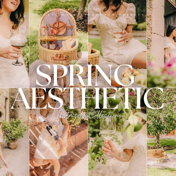 10 SPRING AESTHETIC Lightroom Mobile & Desktop Presets, Soft Warm Filter for Instagram, Natural Presets for Blogger, Vibrant Bright Preset