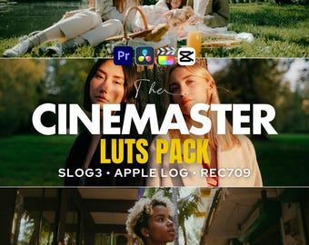 Cinematic LUTs Bundle | 60+ SLOG3, Apple Log & Rec.709 LUTs | Premiere Pro, DaVinci Resolve, Iphone, Capcut | Film Look Color Grading Pack
