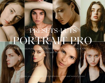 PORTRET Fotografia Presety Lightroom, Presety studyjne, Jasne presety na Instagram, Presety dla nieskazitelnej cery, Naturalny blask, Presety upiększające