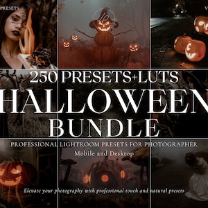 250+ HALLOWEEN Presets, Moody Fall Presets, Aesthetic Presets, Warm Autumn Photo Filter, Dark Preset, Lightroom Mobile & Desktop