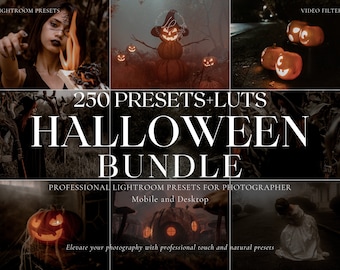 250+ HALLOWEEN Presets, Moody Fall Presets, Aesthetic Presets, Warm Autumn Photo Filter, Dark Preset, Lightroom Mobile & Desktop