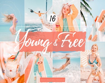16 SUMMER Lightroom Presets Bright and Airy Presets for Instagram Blogger Beach Presets Travel Influencer Preset Pastel Lifestyle Preset