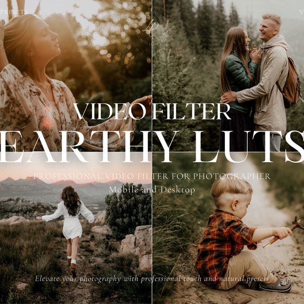 300+ EARTHY LUTS Video Presets, Moody Rich Filter, Rustic Filter, Photo and Video Color Grading, Premiere Pro, Final Cut Pro, Video Editing