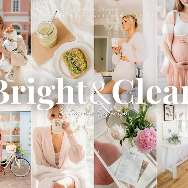 22 LIGHT AND AIRY Lightroom Mobile & Desktop Presets, Bright Clean Instagram Presets, Natural Photo Filter, Aesthetic Preset for Influencer