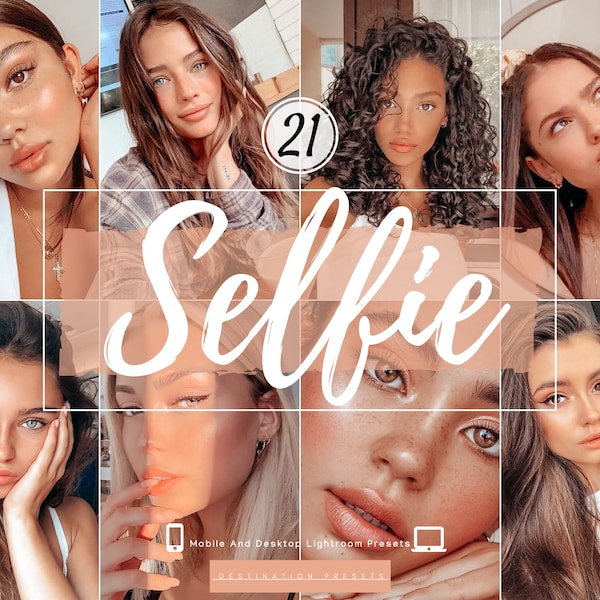 SELFIE Presets Lightroom Blogger Presets Portrait Presets Makeup Preset Glow Preset lightroom presets Selfie 5 mobile Presets for Instagram