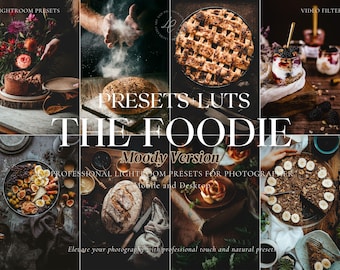 12 MOODY FOOD Lightroom Presets, Food Instagram Presets, Dark Aesthetic Presets, Food Blogger Presets, Food Photography Presets, Culinary