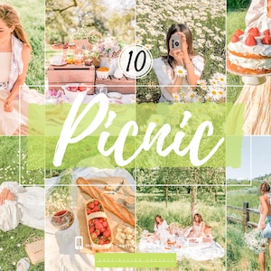 10 PICNIC Lightroom Mobile Presets and Desktop Vibrant Spring Presets For Instagram Nature Presets for Bloggers Summer Preset Bright Spring