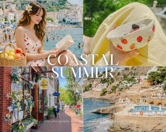 12 EUROPEAN SUMMER Lightroom Presets, Travel Presets For Instagram, Coastal Presets, Beach Aesthetic Presets Blogger, Natural and Vibrant