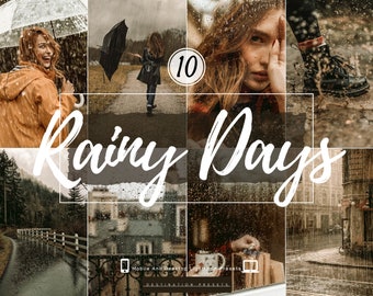 10 RAIN Lightroom Mobile Presets Earthy Presets Moody Presets for Instagram Natural Forest Presets Green Travel Presets Rich Woodlands Fall