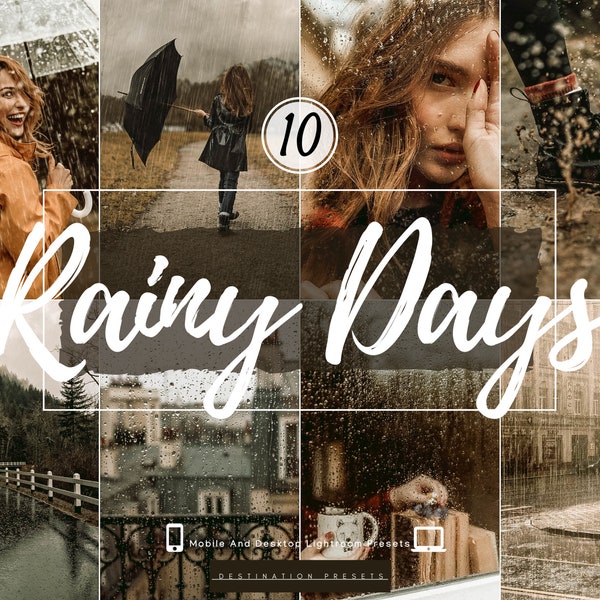 10 RAIN Lightroom Mobile Presets Earthy Presets Moody Presets for Instagram Natural Forest Presets Green Travel Presets Rich Woodlands Fall