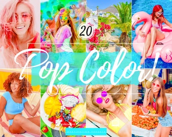 20 COLOR POP Lightroom Presets Summer Preset for Instagram Vibrant Presets for Blogger Bloom Presets Travel Preset for Lifestyle Influencer