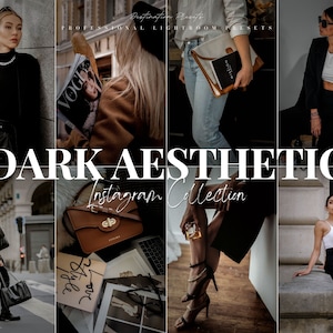 13 DARK AESTHETIC Lightroom Mobile & Desktop Presets, Influencer Presets for Instagram, Minimal Filter, Natural Presets, Dark Feed Blogger