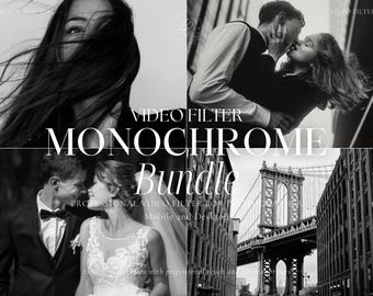70+ MONOCHROME LUTS Video Presets, BW Filters, Black and White Filters, Video Color Grading, Premiere Pro, Final Cut Pro, Video Editing