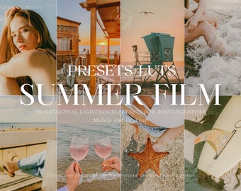20 SUMMER FILM Lightroom Presets, Retro Beach Presets, Analog 35MM Presets for Blogger, Aesthetic Presets for Influencer, Travel Presets