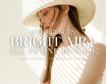 650+ BRIGHT AND AIRY Lightroom Presets Bundle, Light and Airy Presets, Natural Instagram Presets, Aesthetic Presets, Bright and Clean Preset