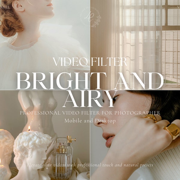 200+ Bright and Airy Luts Video Filter Bundle, Aesthetic Filters for Instagram, Natural and Clean Filters, Video Color Grading, Premiere Pro