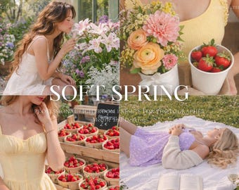 10 SPRING AESTHETIC Lightroom Presets, Soft Filter for Instagram, Natural Presets for Blogger, Vibrant Bright Preset