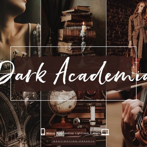 25 DARK ACADEMIA Lightroom Presets, Moody Fall Presets for Instagram, Dark Aesthetic Filter, Film Presets for Blogger, Halloween Preset