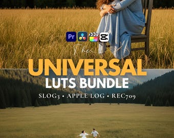Natural Cinematic LUTs Bundle | 55 Clean Look Color Grading Presets (SLOG3, Apple Log, Rec.709) for Sony, iPhone, CapCut