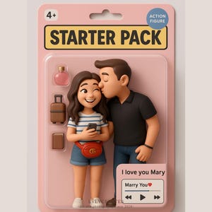Paquete de inicio personalizado: retrato de pareja, regalo de pareja, retrato personalizado en blíster 3D, figura de acción personalizada, regalo de boda, archivo digital