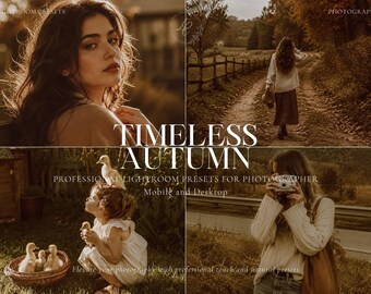 Timeless Autumn Lightroom Presets, Moody Fall Photography Bundle, Warm Family and Portrait Edits, Mobile & Desktop