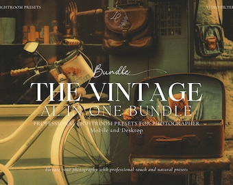 550+ THE VINTAGE Lightroom Bundle Presets, Aesthetic Influencer Presets, Moody Blogger Presets, Dark Academia Presets, Old Money Presets