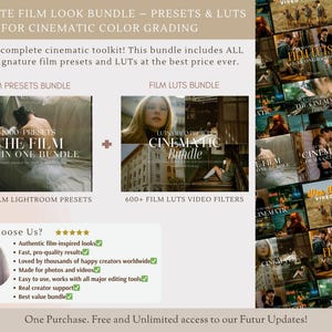 600+ CINEMATIC LUTS Video Presets, Video and Photo Color Grading, Film Video Filter,, Premiere Pro, Final Cut Pro, Video Editing, Video Luts image 2