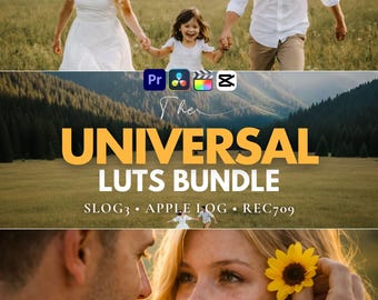 Natural Cinematic LUTs Bundle | Film Look Color Grading Presets (SLOG3, Apple Log, Rec.709)