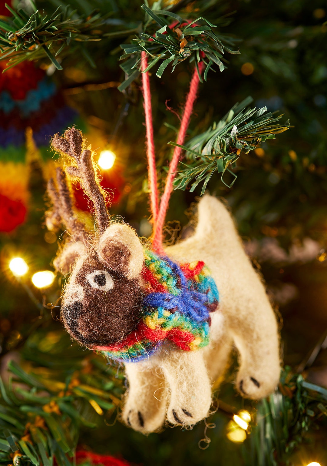 Felt Pug Ornament Needle Felt Dog Christmas Tree Decoration Etsy