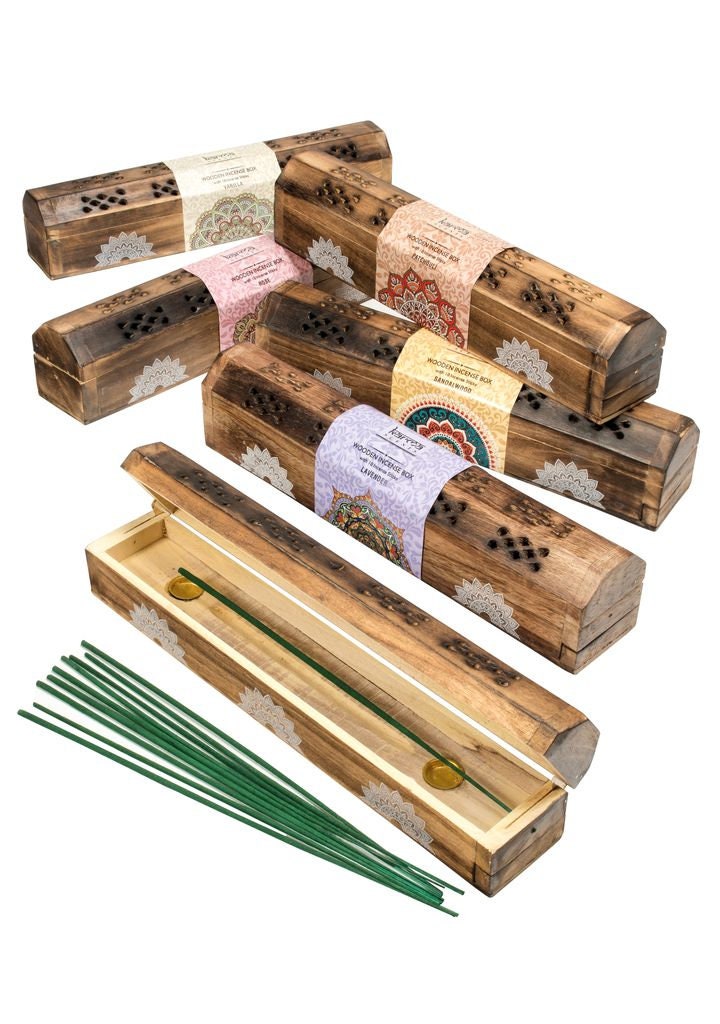 Wooden Incense Box Scents With 10 Incense Sticks Home Decor Etsy