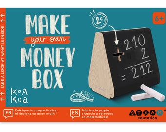 Make Money Box Kit, Experiment Toys, For Kids 6+, Wooden Toys, School Educational toys, Christmas gift, Science Toys, Math Toys