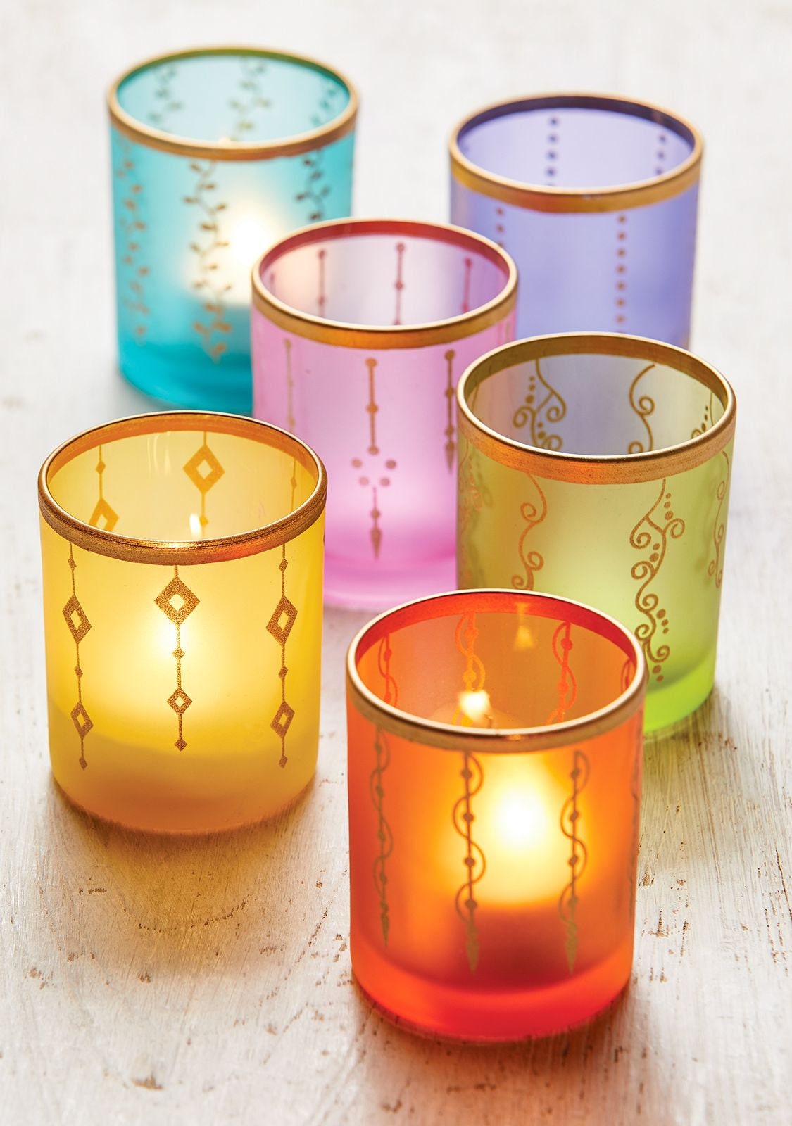 Tealight Holder With Handpainted Design Etsy UK