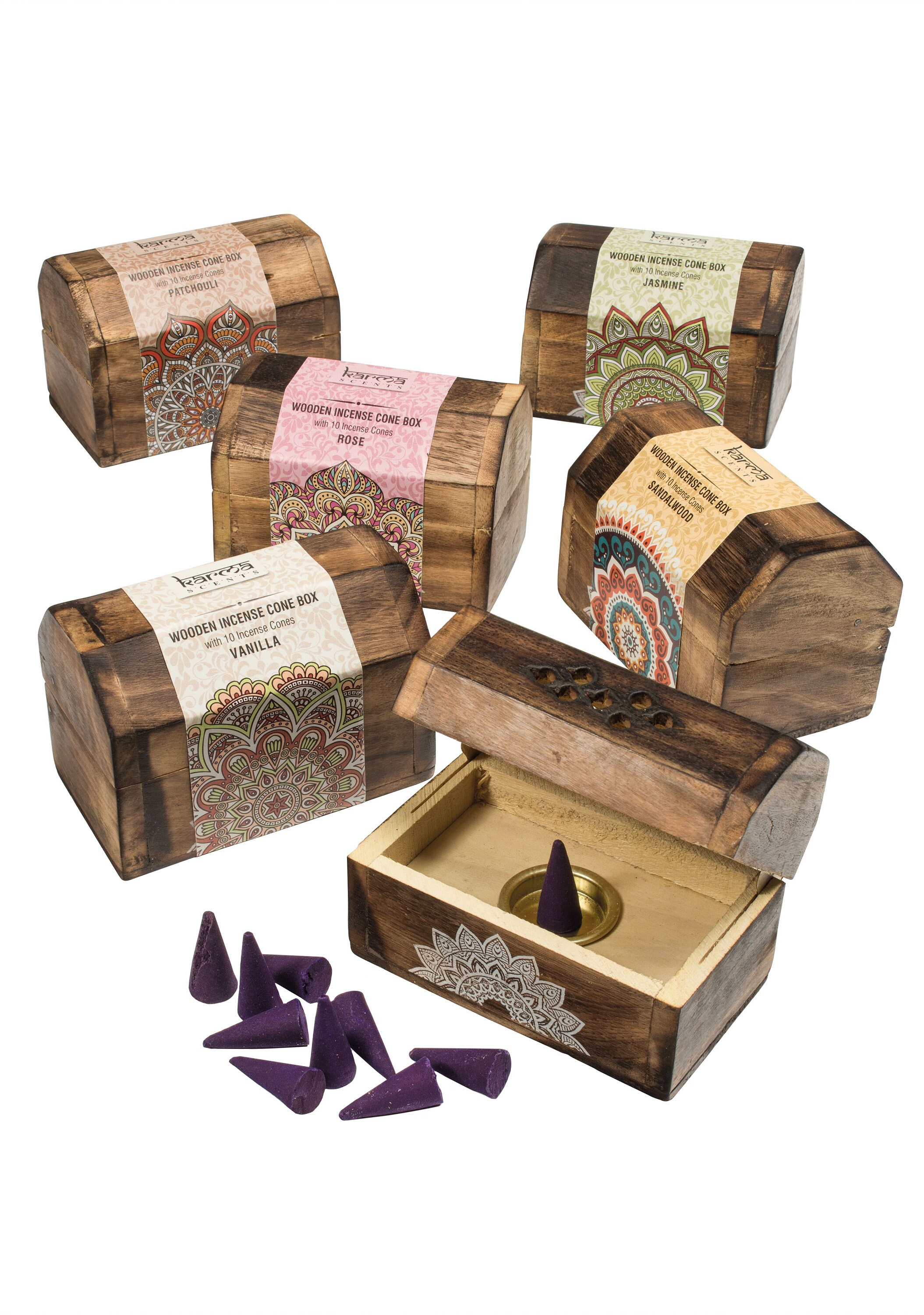 Incense Cones Wooden Box With 10 Cones Home Decor Incense Etsy