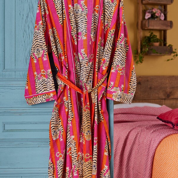 SILK tiger print gown