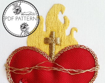 Sacred Heart of Jesus — Catholic Hand Embroidery Pattern