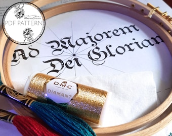 Ad Majorem Dei Gloriam - Catholic Hand Embroidery Pattern