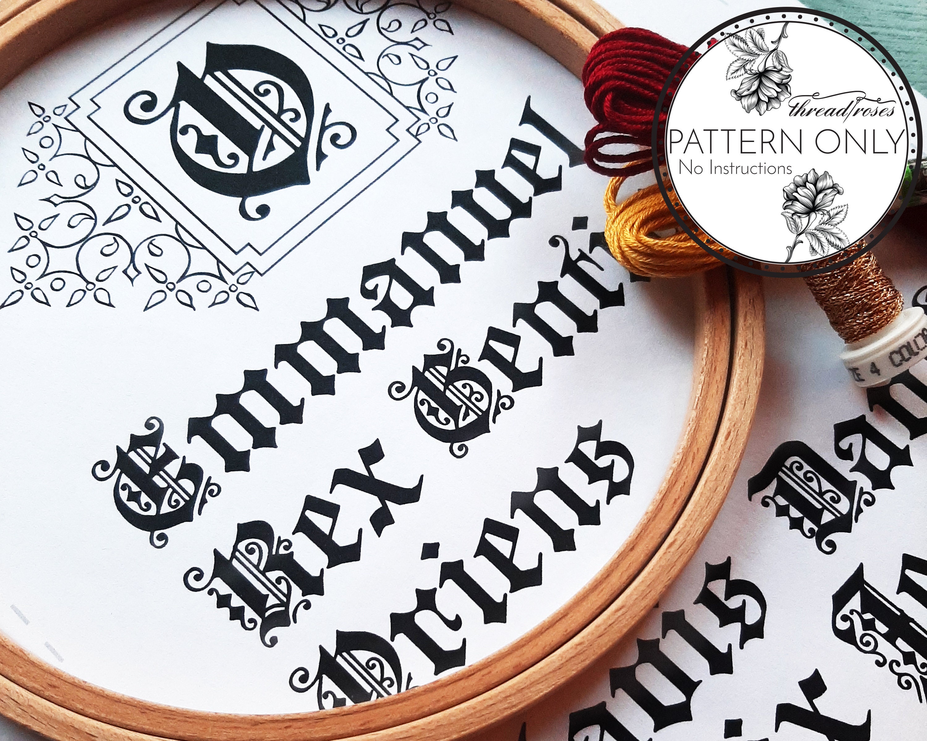 O Antiphons - Pattern Only, No Instructions- Catholic Hand Embroidery Pattern
