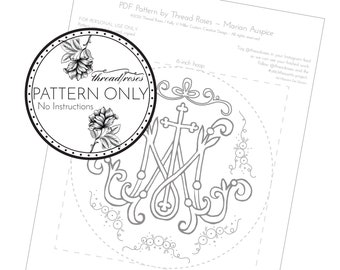 Marian Auspice - Pattern Only, No Instructions - Catholic Embroidery