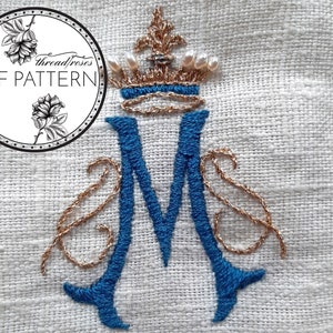 Auspice Maria - Catholic Embroidery Mini Pattern