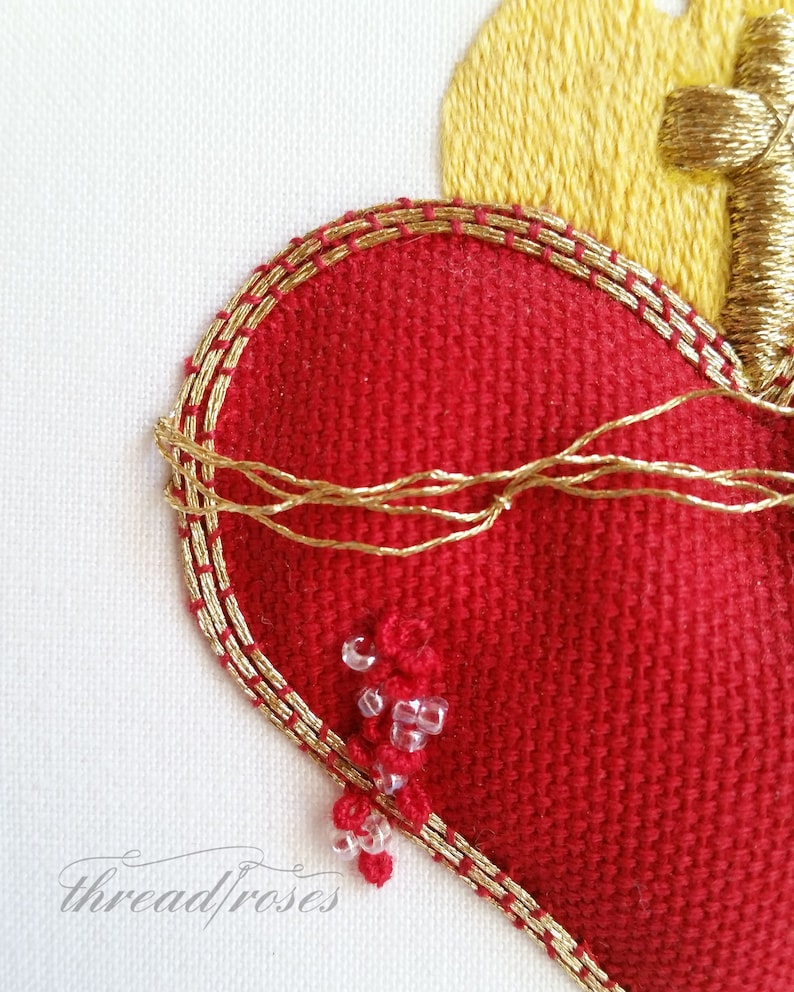 Sacred heart of jesus catholic hand jessecmault pattern etsy Sacred heart of jesus catholic hand jessecmault pattern etsy