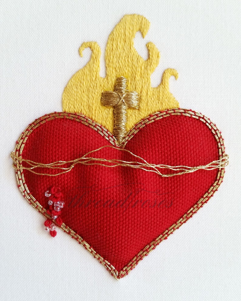 Sacred heart of jesus catholic hand jessecmault pattern etsy Sacred heart of jesus catholic hand jessecmault pattern etsy