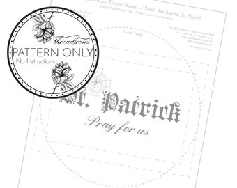 St. Patrick - Pattern Only, No Instructions - Catholic Embroidery