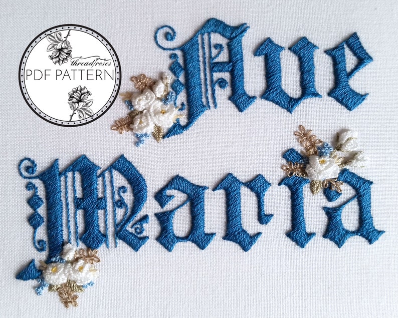 Ave Maria — catholic Hand Embroidery Pattern - Etsy
