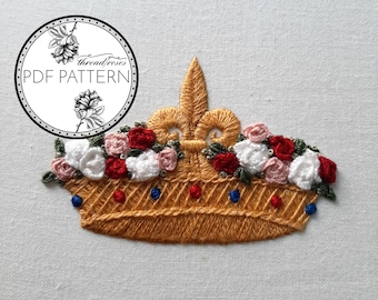Crown of Roses - Catholic Embroidery Mini Pattern