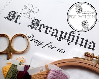 Saint Seraphina, Stitch the Saints — Catholic Embroidery Pattern