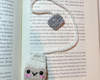 Marcapáginas de bolsita de té de ganchillo Regalo para amantes del té Regalo para amantes de los libros Regalo para lectores