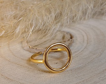 Fingerring - Kreis Ring - silber gold - Edelstahl