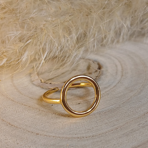 Fingerring - Kreis Ring - silber gold - Edelstahl