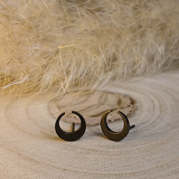 Ohrhänger - Mond - Moon - rose - gold versilbert - Edelstahl