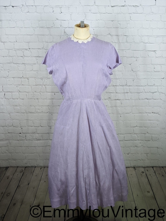 Lavender Handmade 1950s Dolman Sleeve Dress
